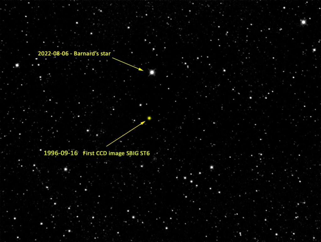 First CCD image of barnard`s Star